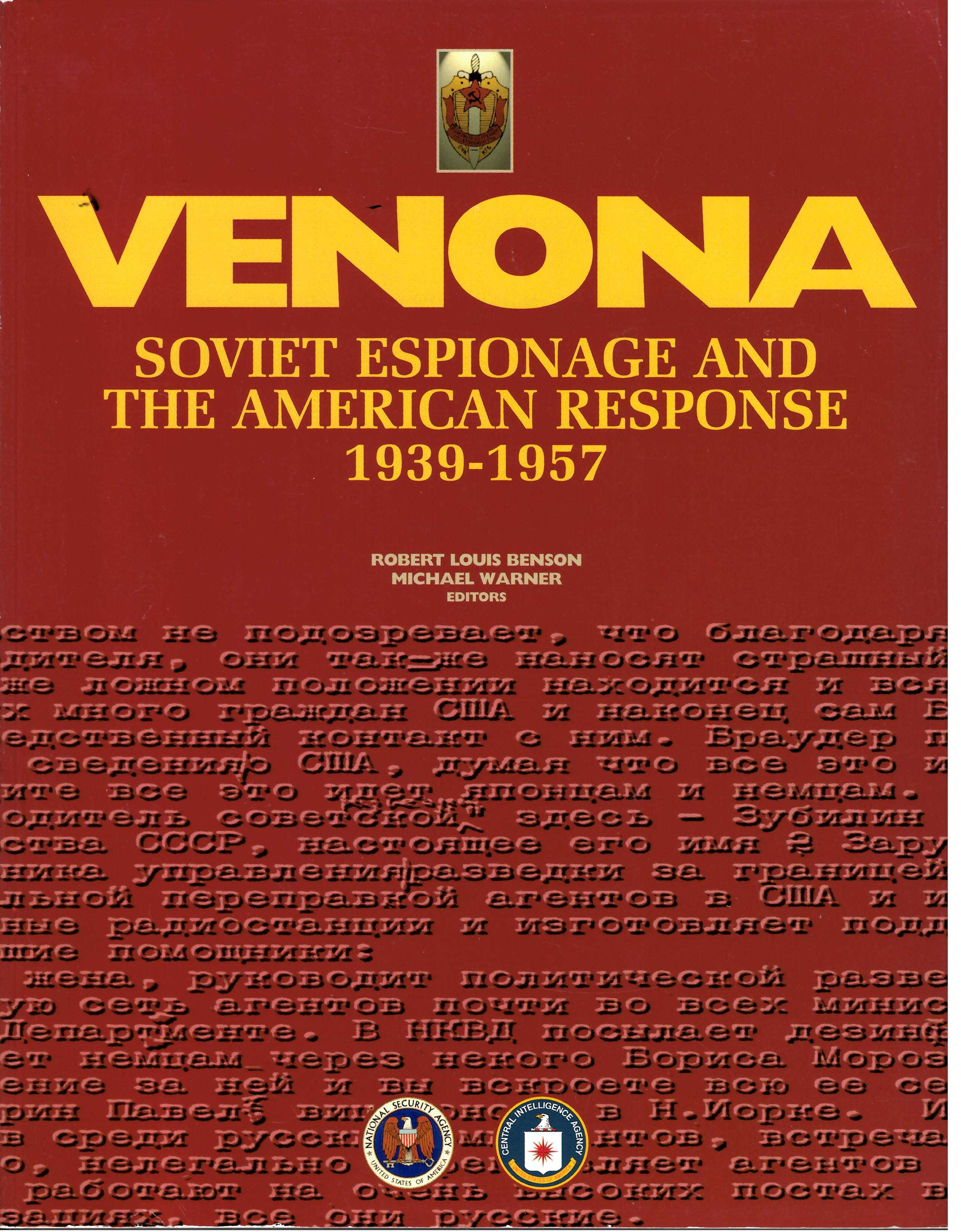 Cover of VENONA: Soviet Espionage and the American Response, 1939–1957--Documents and Messages